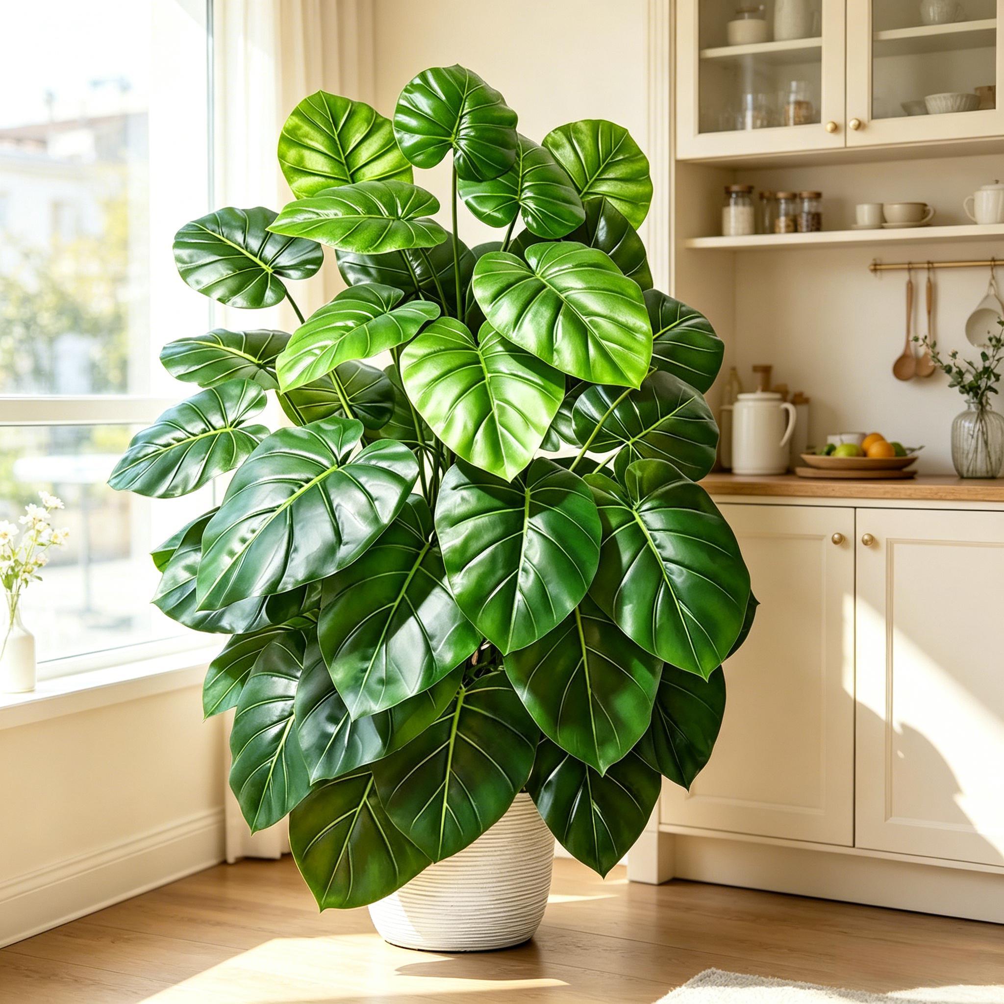 Monstera Adansonii - 60-105cm Levensechte Kunstmatige Palmboom Levendig Groene