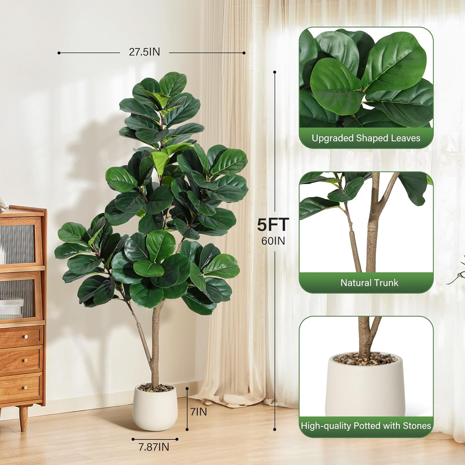 Kunstmatige Ficus Lyrata Boom  - Ficus Lyrata Tree recensie en prijs