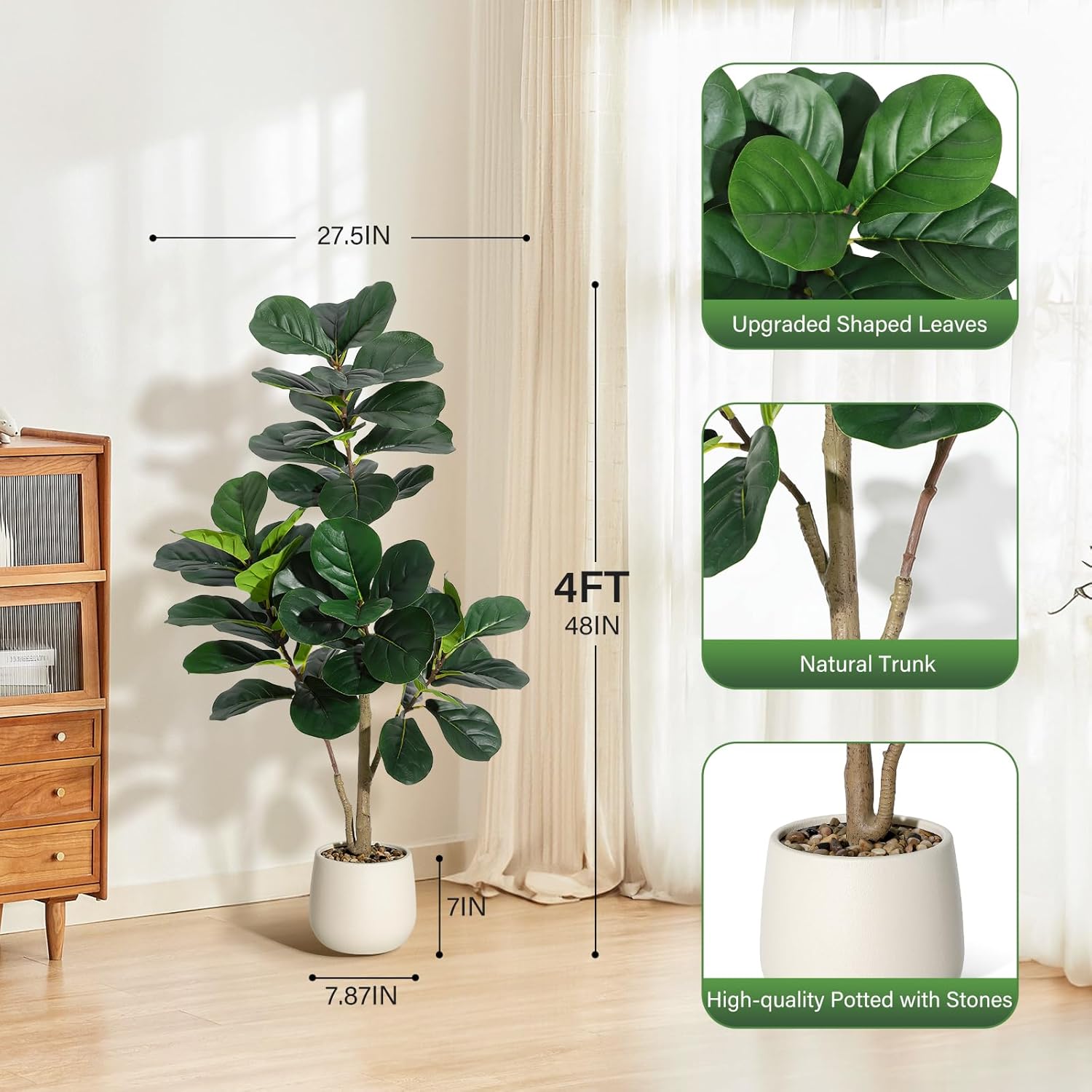 Kunstmatige Ficus Lyrata Boom  - Ficus Lyrata Tree recensie en prijs