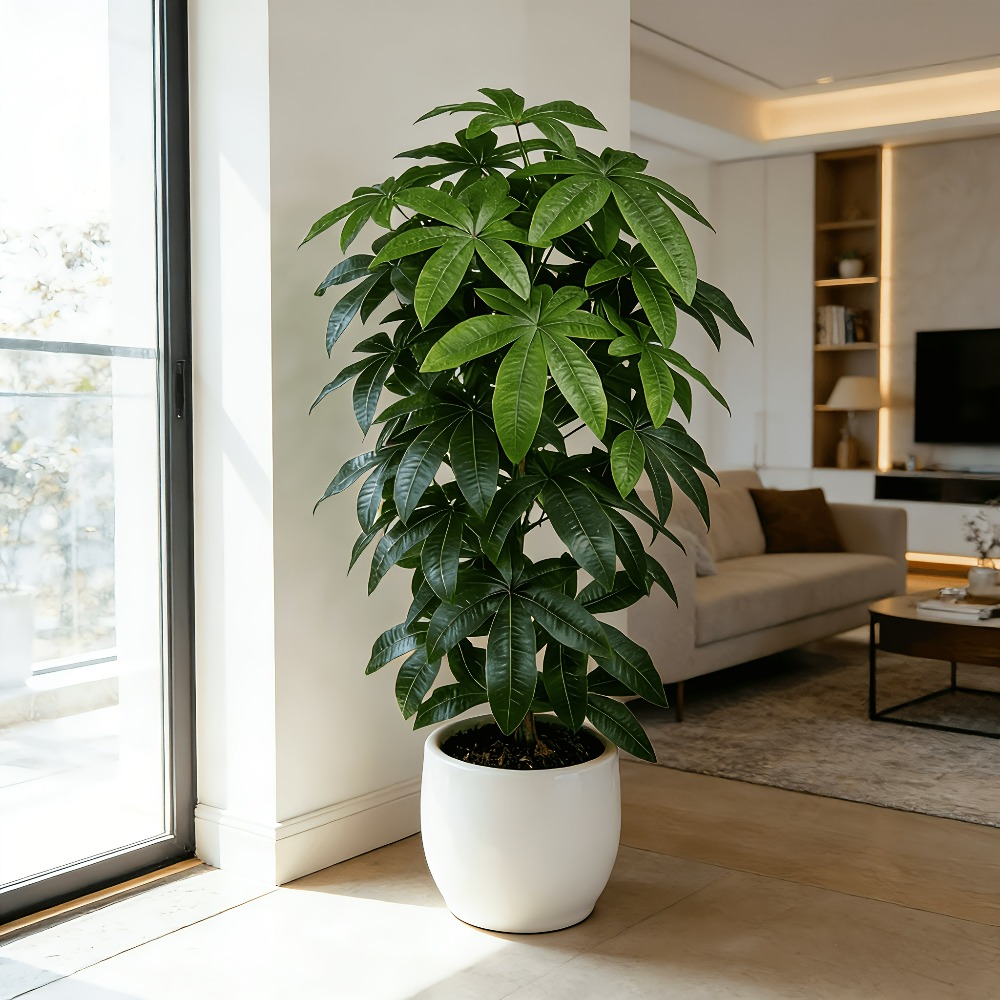 Een kunstmatige geldboom Pachi - Monstera Adansonii recensie en prijs